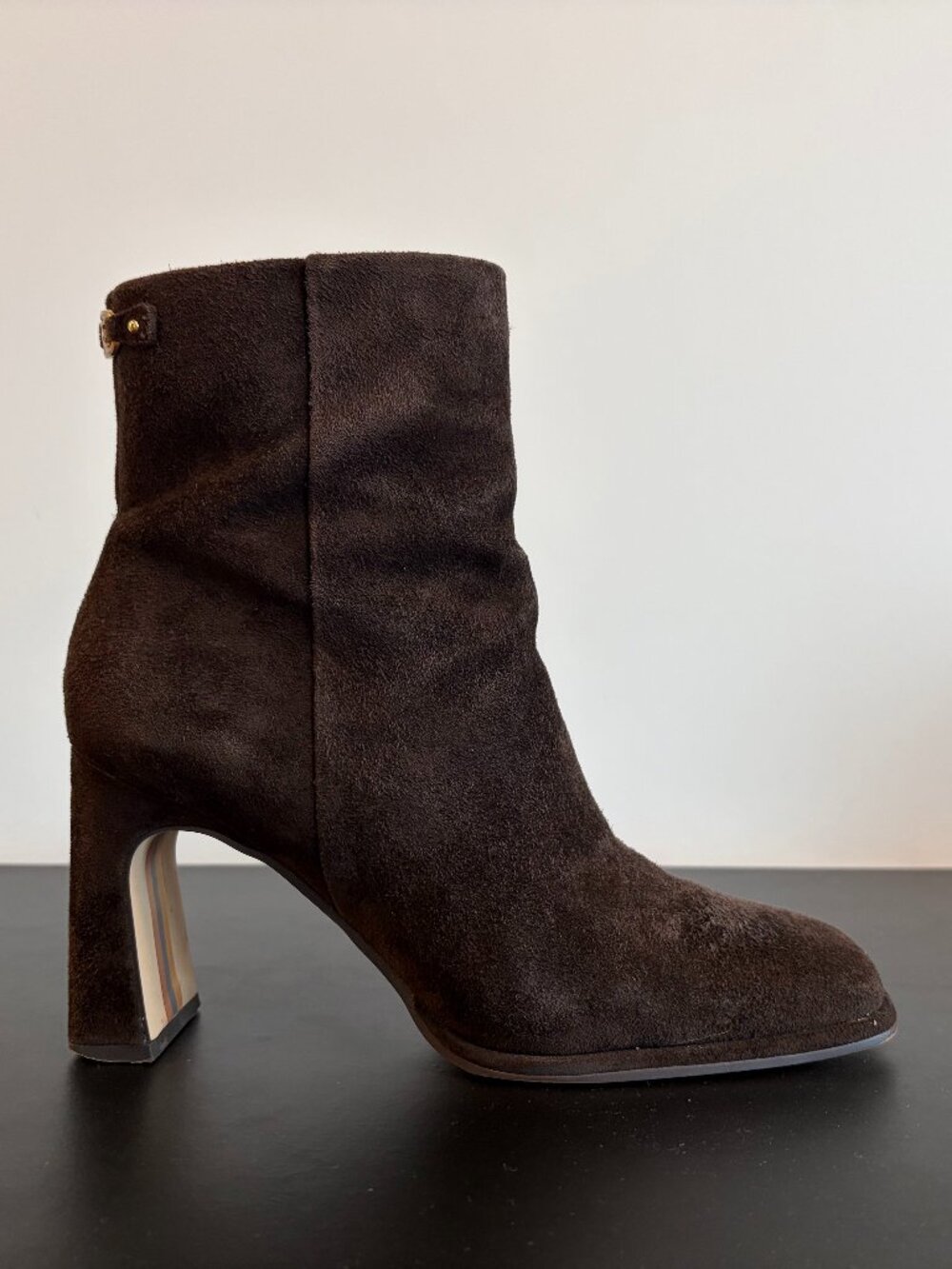 Sam Edelman Chocolate Brown Suede Block Heel Ankle Boots